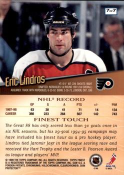 1998-99 Finest - Oversize #7 Eric Lindros Back