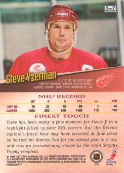 1998-99 Finest - Oversize Refractors #5 Steve Yzerman Back