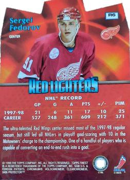 1998-99 Finest - Red Lighters #R6 Sergei Fedorov Back
