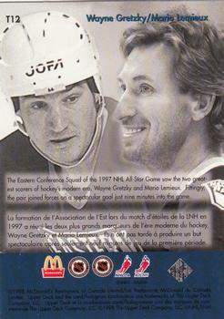 1998-99 Upper Deck Ice McDonald's - Wayne Gretzky Teammates #T12 Mario Lemieux Back