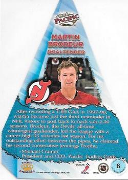 1998-99 Pacific - Cramer's Choice #6 Martin Brodeur Back