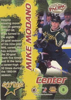 1998-99 Pacific - Dynagon Ice #8 Mike Modano Back