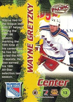 1998-99 Pacific - Dynagon Ice #13 Wayne Gretzky Back
