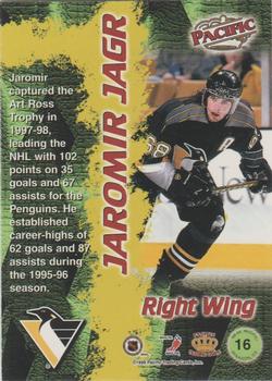 1998-99 Pacific - Dynagon Ice #16 Jaromir Jagr Back