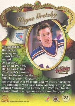 1998-99 Pacific - Gold Crown Die Cuts #23 Wayne Gretzky Back