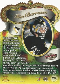 1998-99 Pacific - Gold Crown Die Cuts #28 Tom Barrasso Back