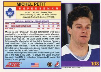 1991-92 Score American #103 Michel Petit Back