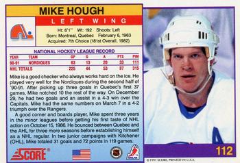 1991-92 Score American #112 Mike Hough Back
