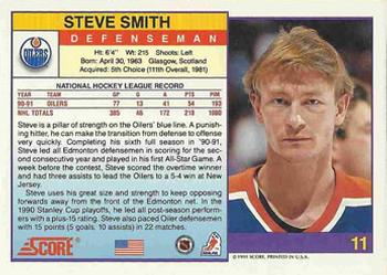 1991-92 Score American #11 Steve Smith Back