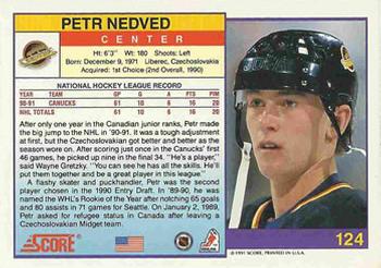 1991-92 Score American #124 Petr Nedved Back