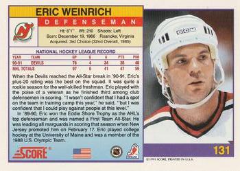 1991-92 Score American #131 Eric Weinrich Back