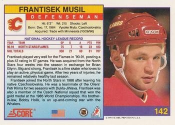 1991-92 Score American #142 Frantisek Musil Back