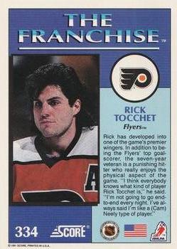 1991-92 Score American #334 Rick Tocchet Back