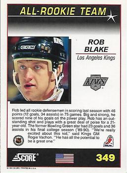 1991-92 Score American #349 Rob Blake Back