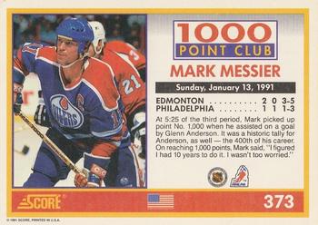 1991-92 Score American #373 Mark Messier Back