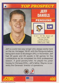 1991-92 Score American #400 Jeff Daniels Back