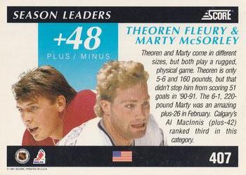 1991-92 Score American #407 Theoren Fleury / Marty McSorley Back