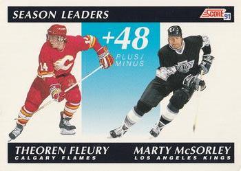 1991-92 Score American #407 Theoren Fleury / Marty McSorley Front