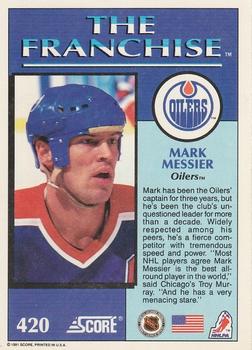 1991-92 Score American #420 Mark Messier Back