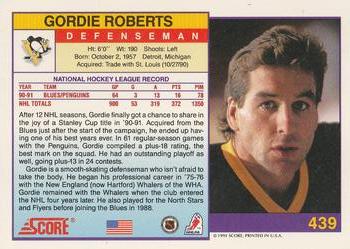 1991-92 Score American #439 Gordie Roberts Back