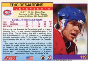 1991-92 Score American #119 Eric Desjardins Back