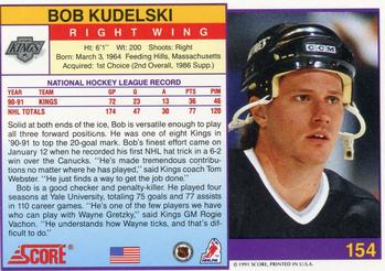 1991-92 Score American #154 Bob Kudelski Back