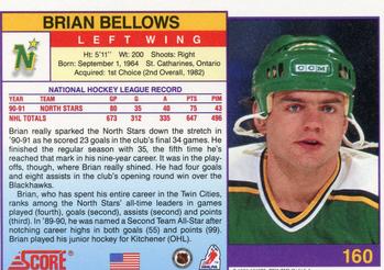 1991-92 Score American #160 Brian Bellows Back