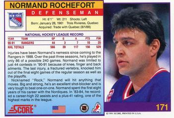 1991-92 Score American #171 Normand Rochefort Back