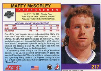 1991-92 Score American #217 Marty McSorley Back