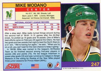 1991-92 Score American #247 Mike Modano Back