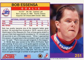 1991-92 Score American #251 Bob Essensa Back