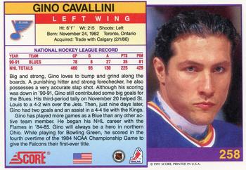 1991-92 Score American #258 Gino Cavallini Back