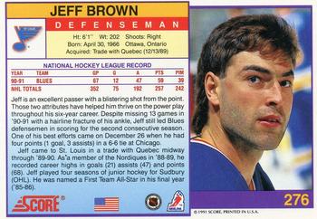 1991-92 Score American #276 Jeff Brown Back