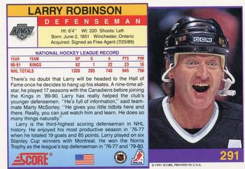 1991-92 Score American #291 Larry Robinson Back