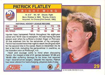 1991-92 Score American #29 Patrick Flatley Back