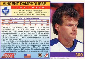 1991-92 Score American #300 Vincent Damphousse Back