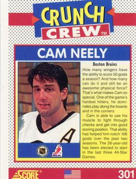 1991-92 Score American #301 Cam Neely Back