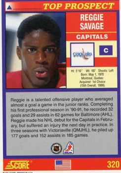 1991-92 Score American #320 Reggie Savage Back