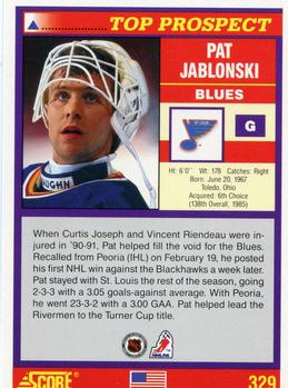 1991-92 Score American #329 Pat Jablonski Back