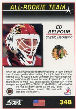 1991-92 Score American #348 Ed Belfour Back