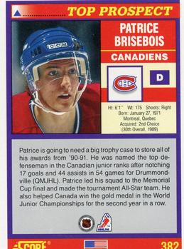 1991-92 Score American #382 Patrice Brisebois Back