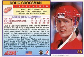 1991-92 Score American #38 Doug Crossman Back