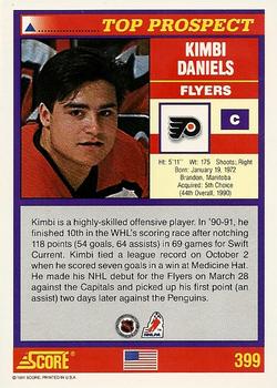 1991-92 Score American #399 Kimbi Daniels Back