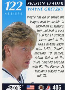1991-92 Score American #405 Wayne Gretzky Back
