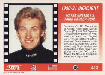 1991-92 Score American #413 Wayne Gretzky Back