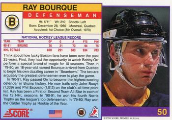 1991-92 Score American #50 Ray Bourque Back