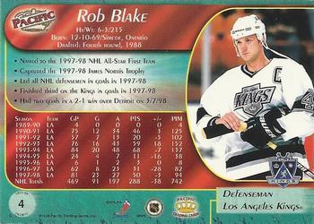1998-99 Pacific - Ice Blue #4 Rob Blake Back