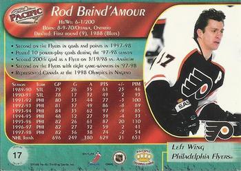 1998-99 Pacific - Ice Blue #17 Rod Brind'Amour Back