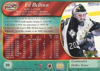 1998-99 Pacific - Ice Blue #20 Ed Belfour Back