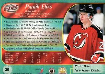 1998-99 Pacific - Ice Blue #26 Patrik Elias Back